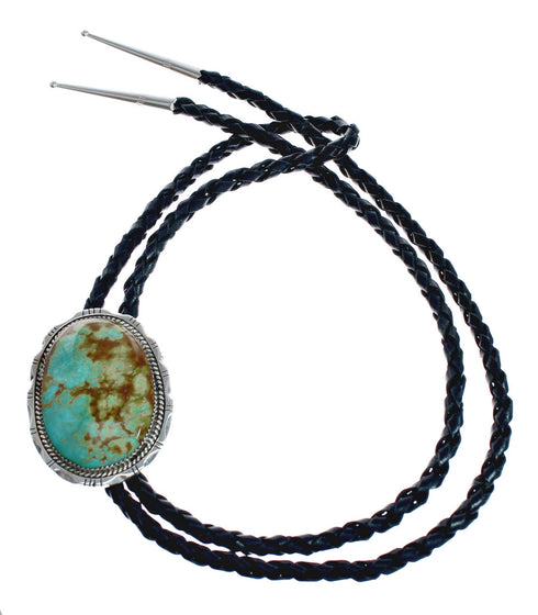 Genuine Navajo Native American Sterling Silver Turquoise Bolo Tie XS10031